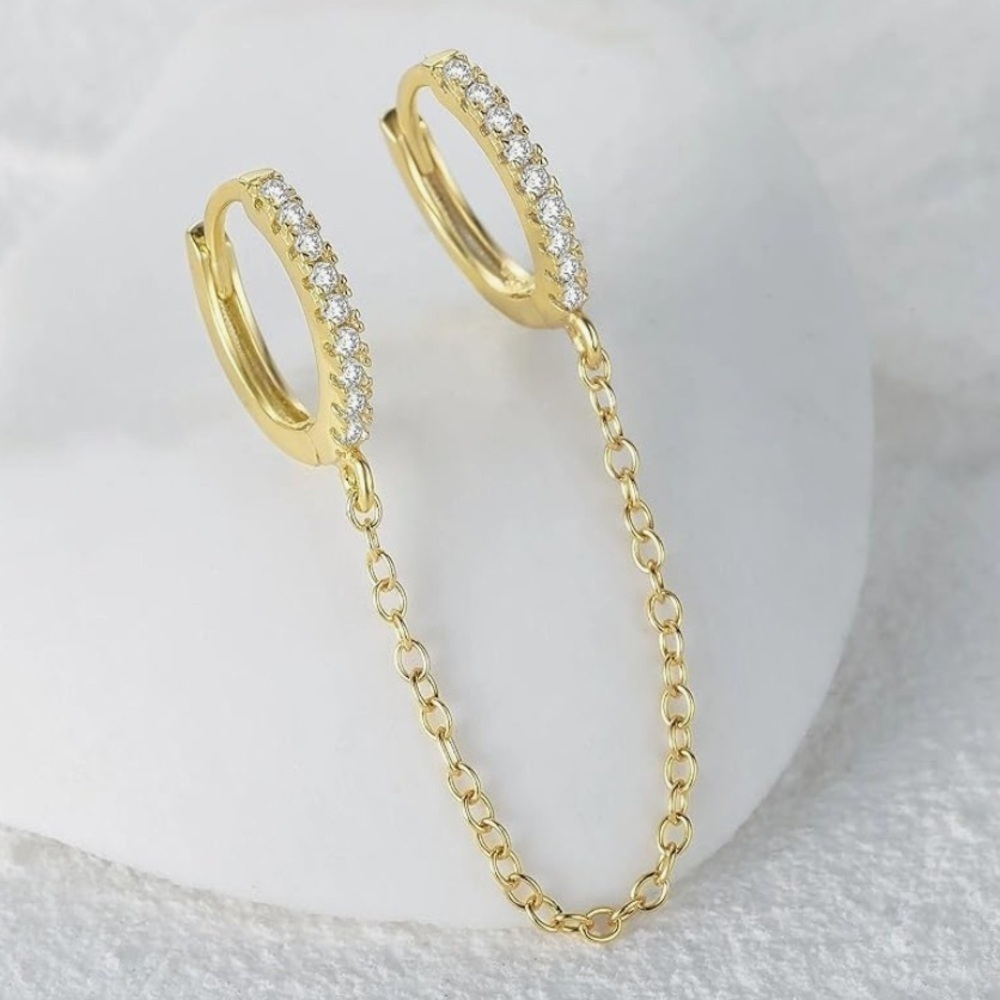 Kate Spade Elegant Silver Chain Hoop Earrings